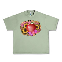 Oil Green apple sunflower back to school background Urban Heavy Tee - AdoDesignShop