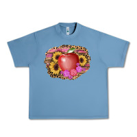 Pebble Blue apple sunflower back to school background Urban Heavy Tee - AdoDesignShop