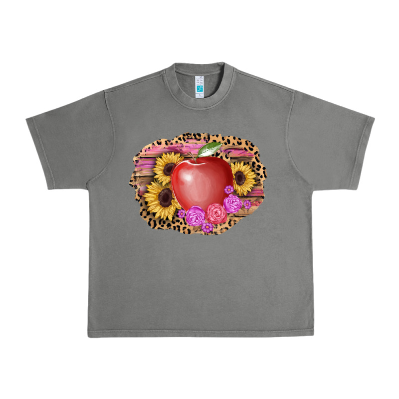 Apple Sunflower Back To School Background Urban Heavy Tee by AdoDesignShop | Teevron