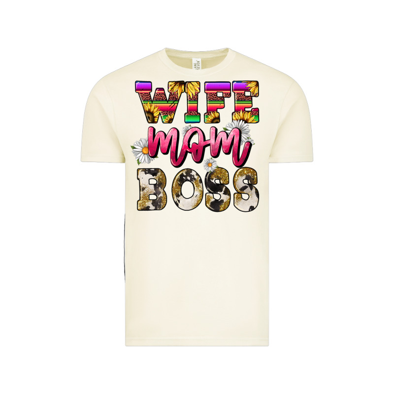 Wife Mom Boss Daisy Vintage Tee by NancyCooperArtShop | Teevron