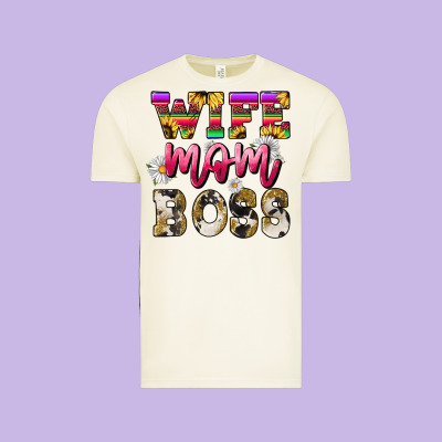 Wife Mom Boss Daisy Vintage Tee Designed By Nancycooperartshop