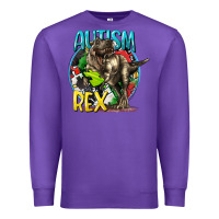 Purple Autism Rex Premium Sweatshirt - CowGirlArtShop