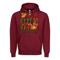 Burgundy I'm just here for the tacos #cincodemayo Zipper Hoodie - NancyCooperArtShop
