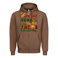 Chestnut I'm just here for the tacos #cincodemayo Zipper Hoodie - NancyCooperArtShop