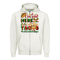 Oatmeal Heather I'm just here for the tacos #cincodemayo Zipper Hoodie - NancyCooperArtShop