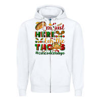 White I'm just here for the tacos #cincodemayo Zipper Hoodie - NancyCooperArtShop