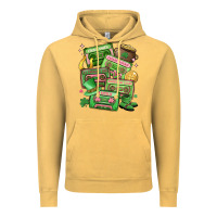 Vintage Mustard st patrick's day cassette tapes Vintage Hoodie - MaliasSmallBusiness