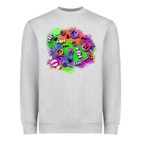Heather Grey halloween candy patches Heavyweight Sweatshirt - BundleAndBundleShop