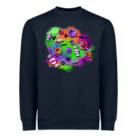 Navy halloween candy patches Heavyweight Sweatshirt - BundleAndBundleShop