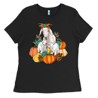 Goat Family Fall Pumpkins Gemstone Ladies Tee | Teevron