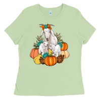 Matcha Goat family fall pumpkins gemstone Ladies Tee - Artiststas