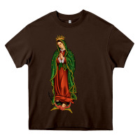 Chocolate Brown our lady of guadalupe Heavy Core Tee - JahusDesignShop