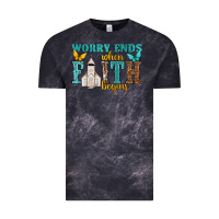 Cloud Black worry ends when faith begins Vintage Tee - NancyCooperArtShop