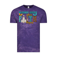 Cloud Purple worry ends when faith begins Vintage Tee - NancyCooperArtShop