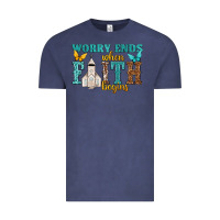 Vintage Denim worry ends when faith begins Vintage Tee - NancyCooperArtShop