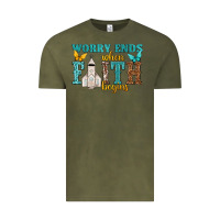 Vintage Olive worry ends when faith begins Vintage Tee - NancyCooperArtShop