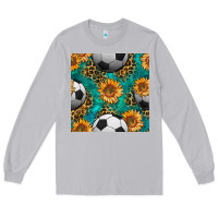 Moon Dust soccer balls and sunflowers with leopard and gemstone seamless pattern Long Sleeve Tee - BundleAndBundleShop