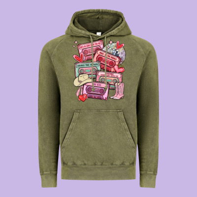 Valentines Day Cassette Tapes Vintage Hoodie Designed By Maliassmallbusiness