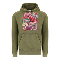 Vintage Olive valentines day cassette tapes Vintage Hoodie - MaliasSmallBusiness