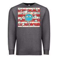 Charcoal Heather America flag smiley  tumbler Premium Sweatshirt - HowdyJamesFarm