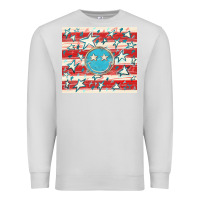 Dove Grey America flag smiley  tumbler Premium Sweatshirt - HowdyJamesFarm