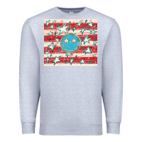 Heather Grey America flag smiley  tumbler Premium Sweatshirt - HowdyJamesFarm