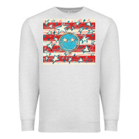 Oatmeal Heather America flag smiley  tumbler Premium Sweatshirt - HowdyJamesFarm
