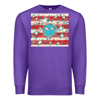 Purple America flag smiley  tumbler Premium Sweatshirt - HowdyJamesFarm