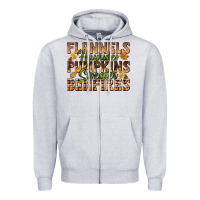 Flannels Hayrides Pumpkins Zipper Hoodie | Teevron