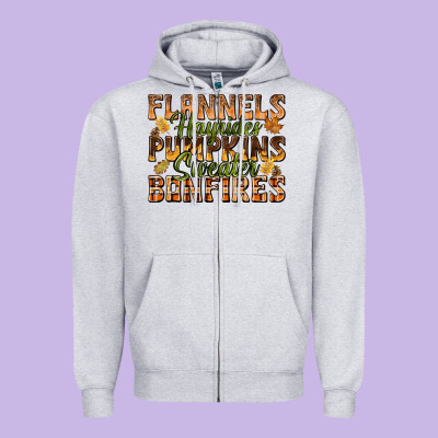 Flannels Hayrides Pumpkins Zipper Hoodie Designed By Texasbilliewilder