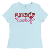 Baby Blue pucker up cowboy Ladies Tee - JahusDesignShop