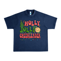 Navy holly jolly cheerleader Urban Heavy Tee - MaliasSmallBusiness