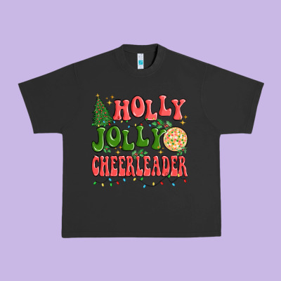 Holly Jolly Cheerleader Urban Heavy Tee Designed By Maliassmallbusiness