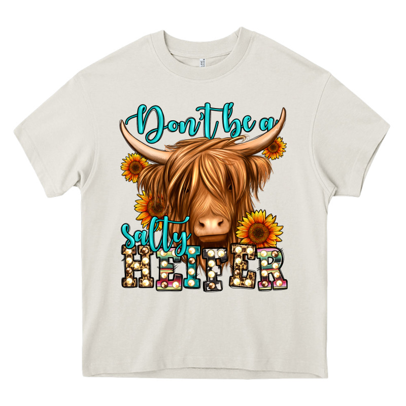 Don't Be A Salty Heifer Long Haired Cow Heavy Core Tee by Jasminsmagicworld | Teevron