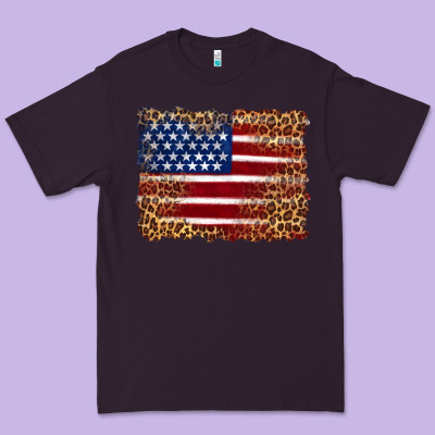 American Flag And Leopard Premium Tee Designed By Artiststas