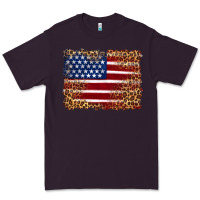 Plum american flag and leopard Premium Tee - Artiststas