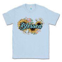 Dusty Blue blessed Classic Tee - NancyCooperArtShop
