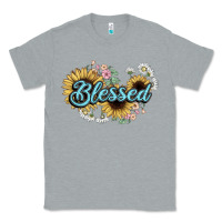 Heather Grey blessed Classic Tee - NancyCooperArtShop