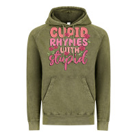 Vintage Olive cupid rhymes with stupid Vintage Hoodie - MaliasSmallBusiness