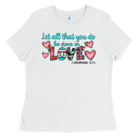 White let all that you do be done in love Ladies Tee - JahusDesignShop