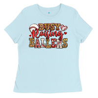 Baby Blue busy raising ballers baseball Ladies Tee - Jasminsmagicworld