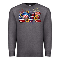 Charcoal Heather Love 4th of july Premium Sweatshirt - CowGirlArtShop