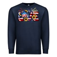 Navy Love 4th of july Premium Sweatshirt - CowGirlArtShop