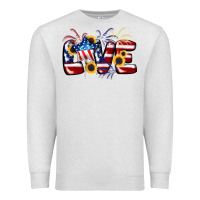 Oatmeal Heather Love 4th of july Premium Sweatshirt - CowGirlArtShop