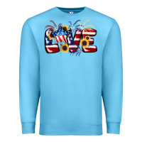 Ocean Blue Love 4th of july Premium Sweatshirt - CowGirlArtShop