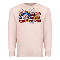 Pale Pink Love 4th of july Premium Sweatshirt - CowGirlArtShop