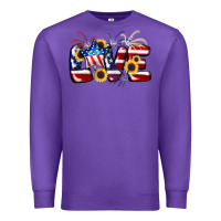 Purple Love 4th of july Premium Sweatshirt - CowGirlArtShop