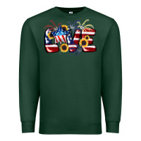 Sports Green Love 4th of july Premium Sweatshirt - CowGirlArtShop
