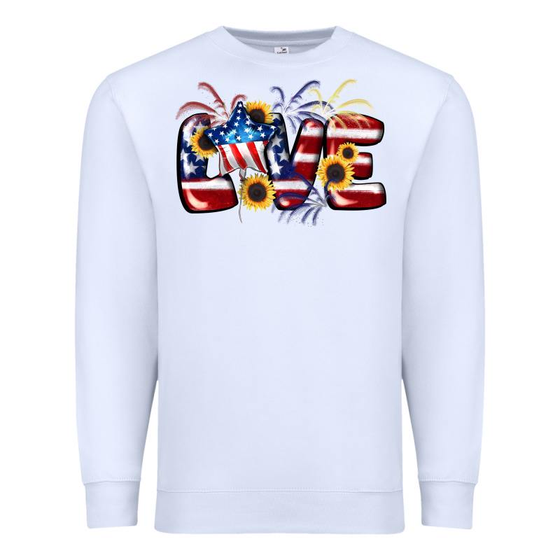 Love 4th Of July Premium Sweatshirt by CowGirlArtShop | Teevron