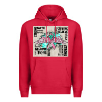 Cardinal cancer ribbon with angel wings Premium Hoodie - CowGirlArtShop